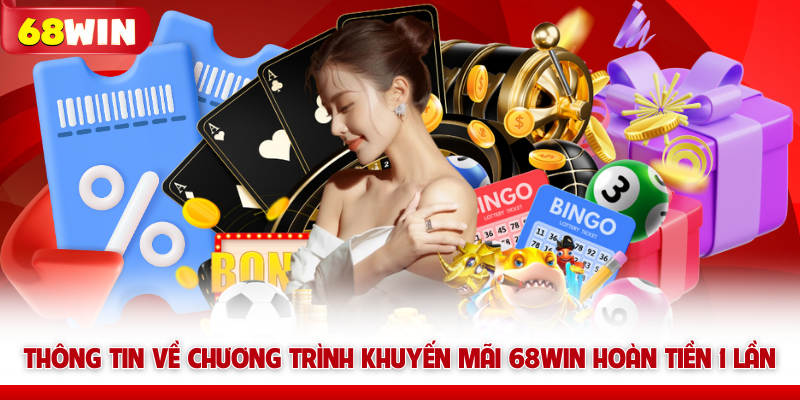 Thông tin về chương trình khuyến mãi 68WIN hoàn tiền 1 lần 